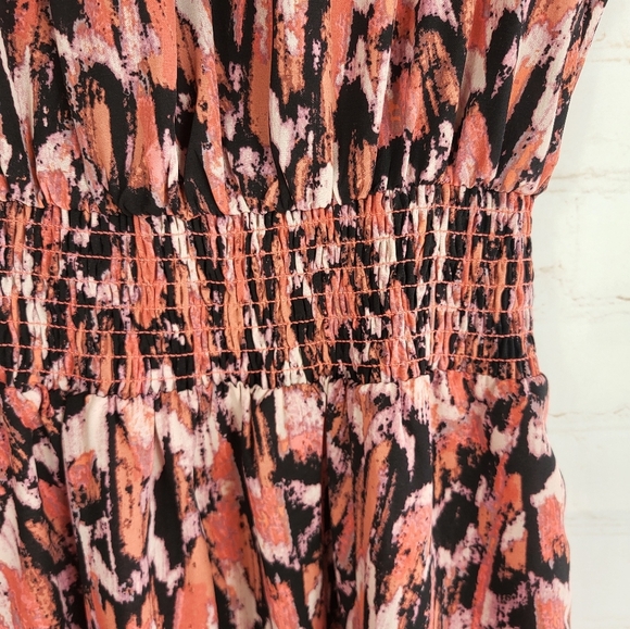 Evereve Alana Smocked Lightweight Pockets Midi Dress in Multi Pattern - Picture 7 of 15